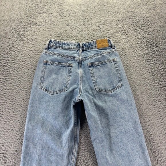 Zara Jeans Womens Size 4 Blue Light Wash Cotton Tapered Fit Denim 26x28 - Picture 7 of 11